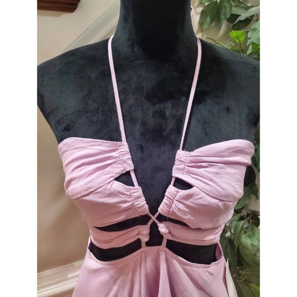 Tobi Women's Pink 100% Viscose Halter Neck Sleeveless Casual Top Blouse Size M - Picture 2 of 12